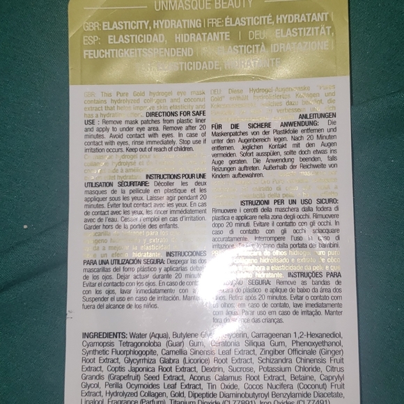Masque Pure Gold & Charcoal Hydro Eye Masks - Picture 4 of 4